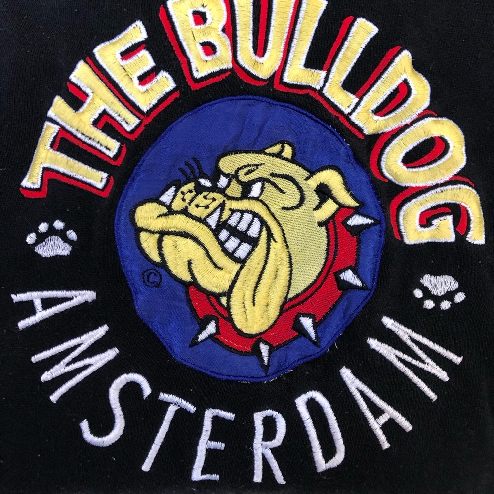 Vintage The Bulldog Amsterdam Sweatshirt EMBROIDERED NOT Printed Logo LARGE - Picture 2 of 7